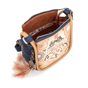 Borsa a tracolla Anekke Tribe stampa blu navy