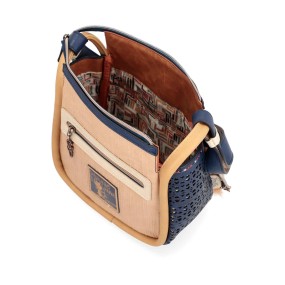 Borsa a tracolla Anekke Tribe stampa blu navy