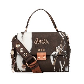 Borsa con patta Anekke Nature Shodō marrone