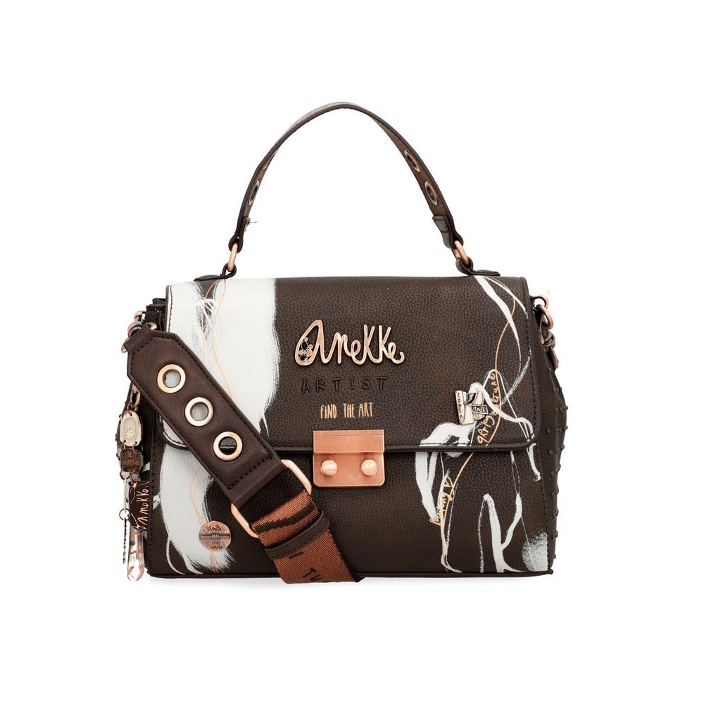 Borsa con patta Anekke Nature Shodō marrone