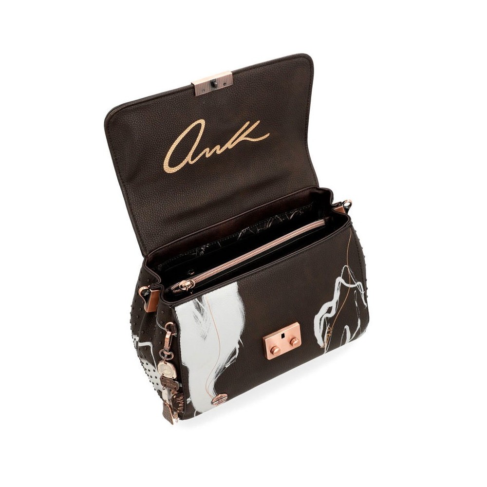 Borsa con patta Anekke Nature Shodō marrone