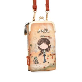 Borsa a portafoglio 3 in 1 RFID Anekke Peace & Love Camel