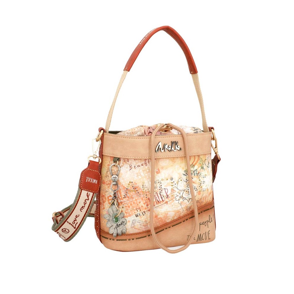 Borsa a tracolla con chiusura in corda Anekke Flowers